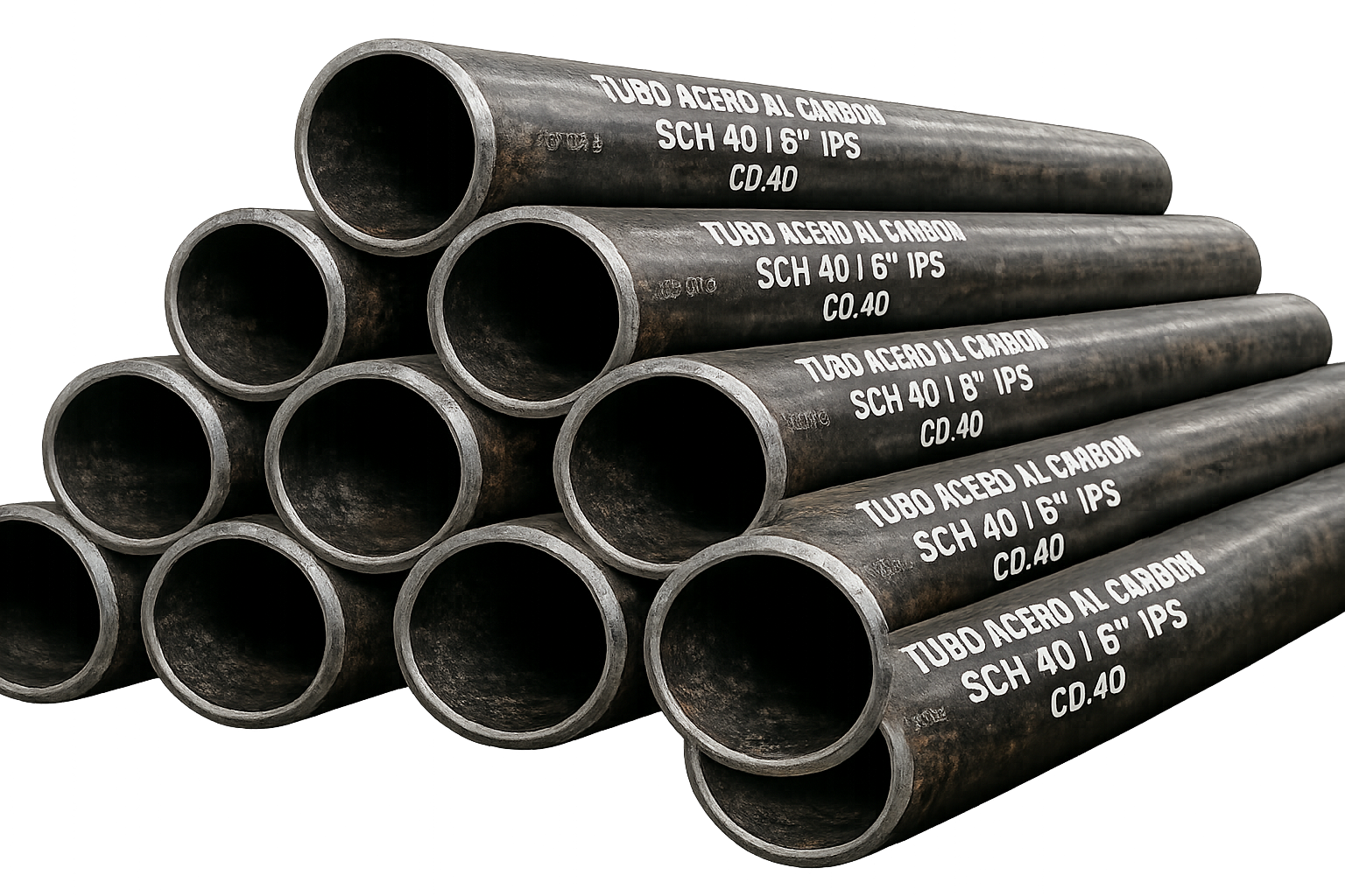 TUBO DE ACERO AL CARBON CD.40 DE 6"